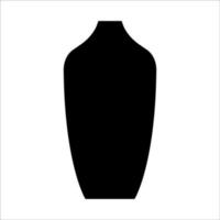 Black vector illustration of modern ceramic vase. Single element in trendy boho style isolated on white background