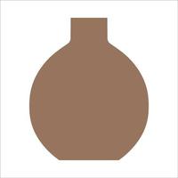 Vector illustration of modern ceramic vase. Single element in trendy boho style isolated on white background