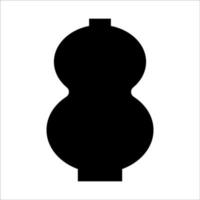 Black vector illustration of modern ceramic vase. Single element in trendy boho style isolated on white background