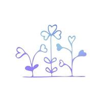 Simple blue doodle heart. Isolated design element for valentine's day, wedding, romance vector