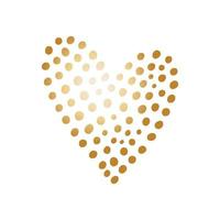 corazón dibujado a mano de garabato dorado simple. elemento de diseño aislado para el día de San Valentín, boda, romance vector