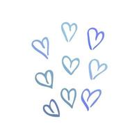 Simple blue doodle heart. Isolated design element for valentine's day, wedding, romance vector