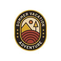 Vintage nature mountain adventure logo badge vector illustration. Good for sticker badge or tshirt design