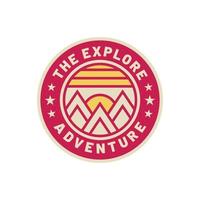 Vintage adventure mountain nature logo badge vector illustration, Great for design badge stickers and t-shirts