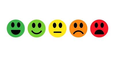 Emotion feedback scale in flat style design isolated on white background. vector