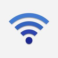 icono de señal wifi, símbolo de señales de red inalámbrica aislado en el fondo. vector