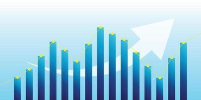 inversión financiera inversión económica o bursátil gráfico comercial gráfico de crecimiento o caída. vector