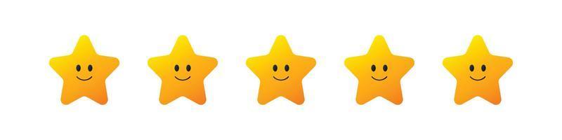 Five star rating, review and rate us stars, feedback concept. vector