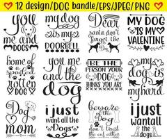 Dog T-Shirt Bundle Script Design vector