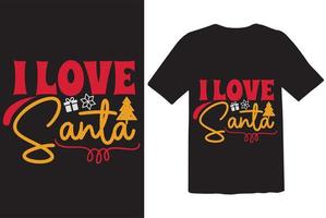 I Love Santa Christmas vector