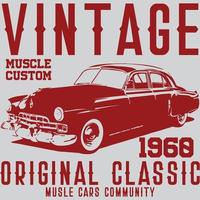 Vantage Muscle Custom 1960 Original Classic Car Design vector