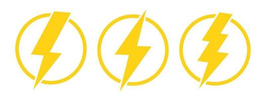 Set Of lightning bolt or thunder icons .Vector Illustration vector