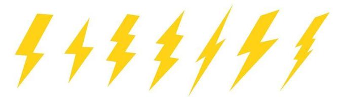 Set Of lightning bolt or thunder icons .Vector Illustration vector