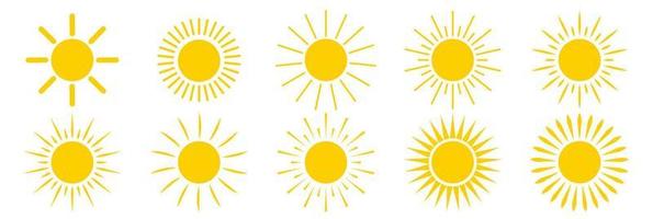 Sun icon set. Vector Illustration
