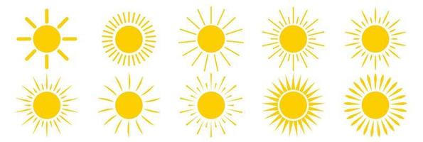 Sun icon set. Vector Illustration