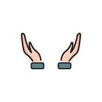 Hands holding objects are different. Vector illustration