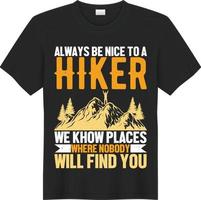 Hiking T-Shirt Design vector