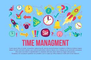 Time management stickers set set vector