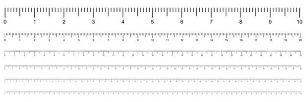 Realistic Ruler Icon Measuring Instrument 30 Cm 12 Inch Ruler Set