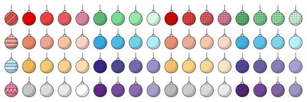 Set of Christmas balls. Christmas decorations vector elements in flat design