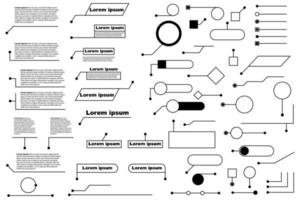 conjunto de títulos de llamadas. cuadro de texto de información barras elementos vectoriales vector