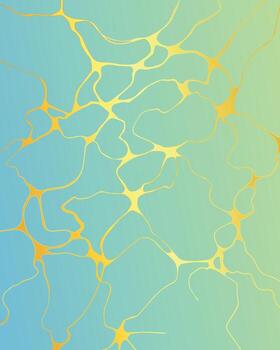 Abstract Decorative Background with Marble Effect. Decorative Wallpaper with Golden Neurolines and Gradient vector