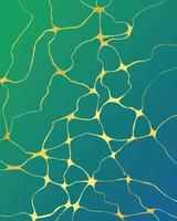 fondo azul decorativo abstracto con efecto mármol. papel pintado decorativo con neurolíneas doradas y degradado vector