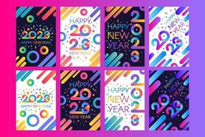 vector de banner de tarjeta de invitación de feliz año nuevo 2023