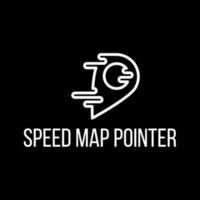 Mapa de velocidad puntero letras diseño de icono de vector