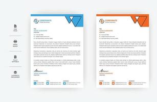 A4 size Minimal Letterhead Design, Two Colours Business letterhead Design vector