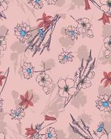 Beautiful fabric vector art design wallpaper seamless pattern vector illustration pattern background floral.