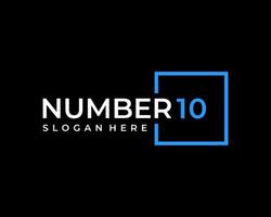 10 Number Numeric Square Frame Border Simple Vector Logo Design