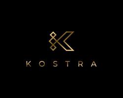 letra k oro elegante lujo elegante minimalista simple monograma vector logo diseño