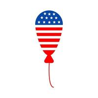 Independence day balloon with american flag patriotic illustrations. Cute vector prints for 4th of July. Independence day design elements in the colors of the US national flag.