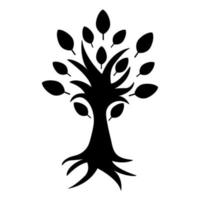 Family tree silhouette vector illustration. Black color tree. Family concept