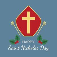 Happy Saint Nicholas Day background. Design with simple. vector