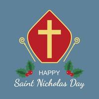 Happy Saint Nicholas Day background. Design with simple. vector