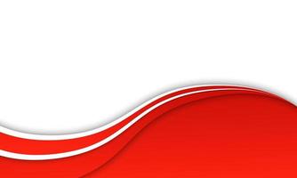 Red wave shape with white lines on white background. vector