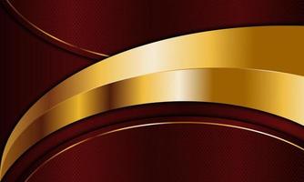 Red metal and golden curved stripes background. vector