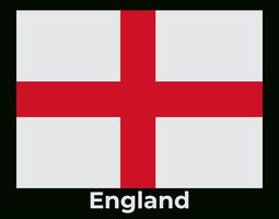 The Flag of England with a white background and red cross vector