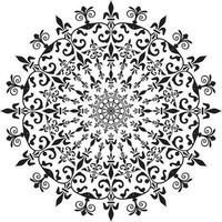 Floral Mandala Coloring Page, Coloring page mandala pattern for adults with abstract doodle background vector
