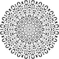 Monochrome Mandala Coloring Page For Pattern Vector abstract pattern. Template for colouring book page.Relaxing mandala