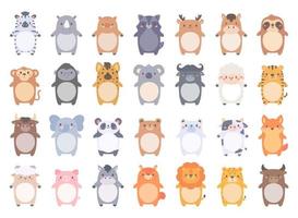 cute wild animal cartoon text frame for decorating schedule notebook vector