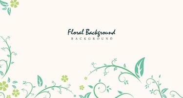 Floral banner background with flower and leaf on white background vector