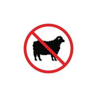 No sheep symbol. No sheep allowed symbol vector