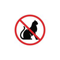 No cat symbol. No cat allowed symbol vector