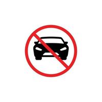 símbolo de coche prohibido. no hay vector de símbolo de estacionamiento de automóviles