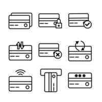 iconos de tarjetas de débito y crédito, diseño vectorial adecuado para sitios web y aplicaciones. vector