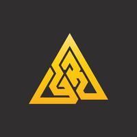 luxury logo gold color triangle concept, simple, monogram logo. vector
