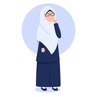 Hand drawn illustration of Muslim teacher vector